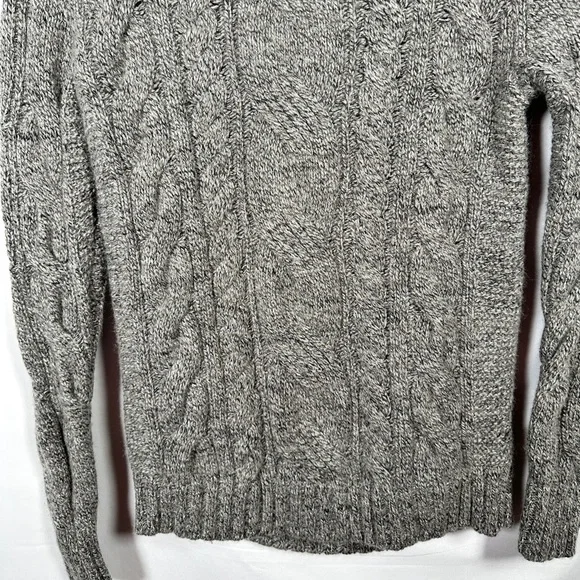 Banana Republic cozy knit turtleneck lambswool cable sweater women’s small gray - Picture 4 of 9